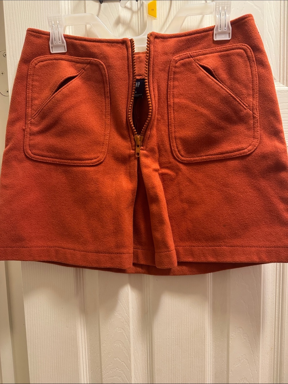 GAP Rust Orange Zip-Front Skort with Patch Pockets